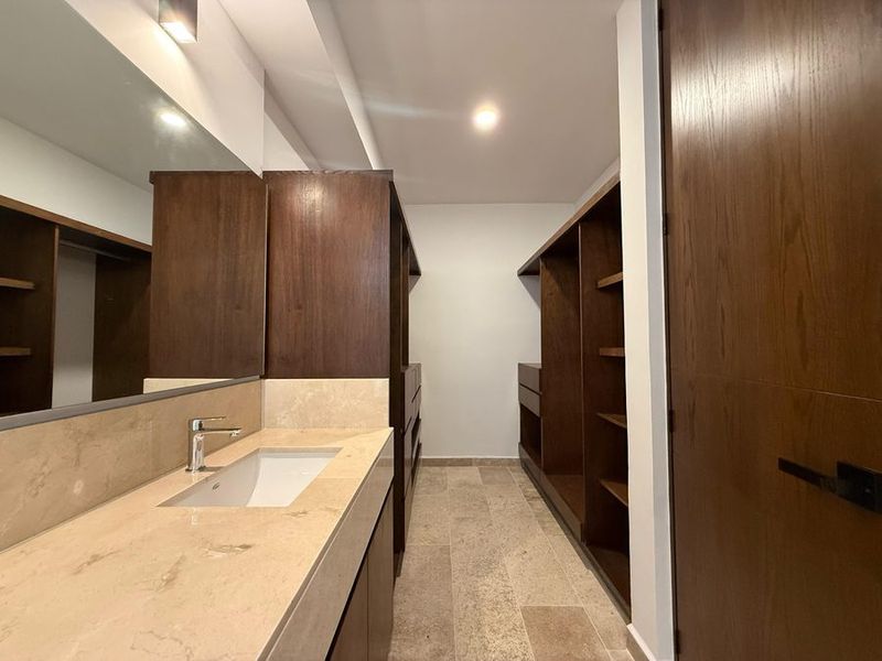 Baño y vestidor del departamento muestra